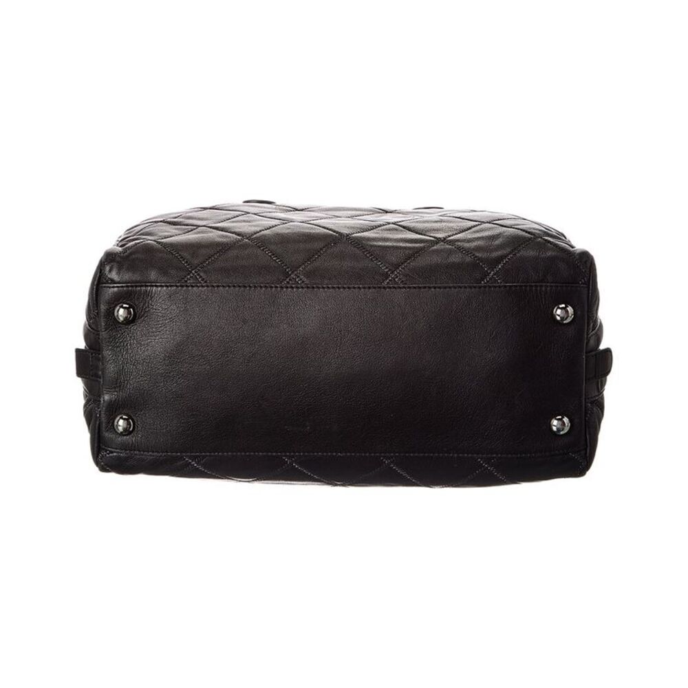 Chanel Black Calfskin Leather Stitched Bowling Bag (Authentic Pre-Loved) - Picture 3 of 4